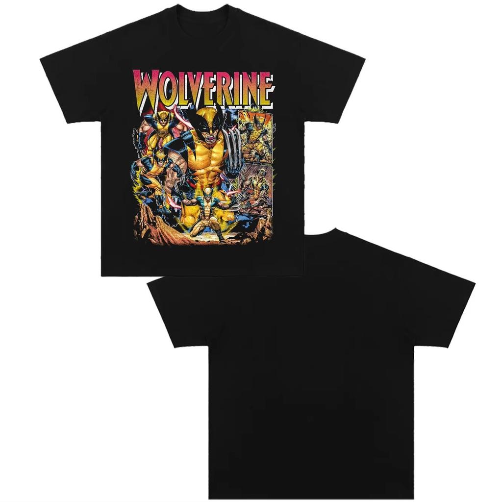 Wolverine X XUnisex Retro Tshirt for both Unisex and Women 100 cotton Retro loose shortsleeved Tshirt