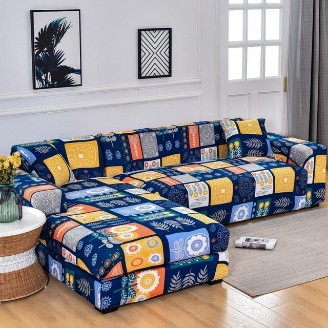 Чехол на диван с геометрическим рисунком, чехол для дивана, эластичные чехлы для дивана для гостиной, угловой L-образный шезлонг, кресло, чехол для дивана