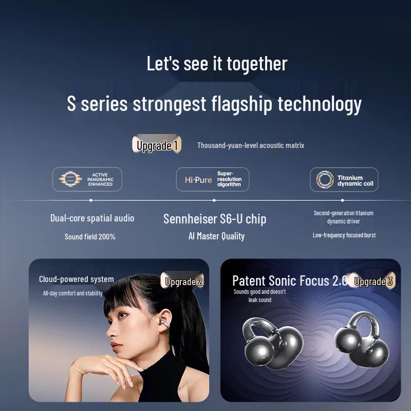Bluetooth-гарнитура Saina S6S Ultra с зажимом для уха
