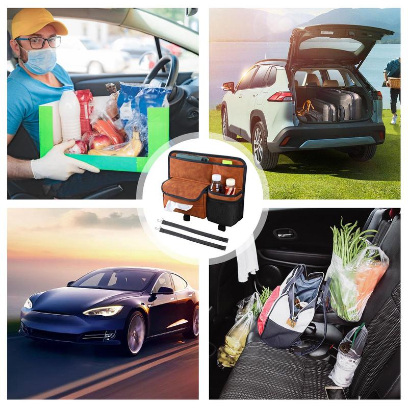 Органайзер на спинку сиденья Органайзер для хранения на спинке сиденья Органайзер на спинку сиденья автомобиля Органайзер большой вместимости с несколькими отделениями для закусок