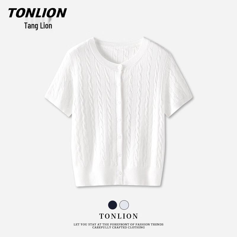 Женская короткорукавная футболка TonLion из смесовой лиоцелла с косами