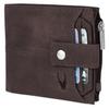 Leather Wallet for Men Ultra Strong Stitching Handcrafted Zip Wallet with 9 Card Slots 2 ID Slots (Dark Brown Hunter)
