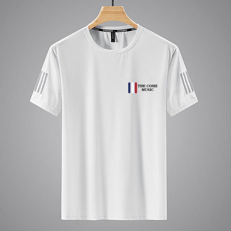 Мужская летняя футболка с коротким рукавом из ледяного шелка, быстросохнущая - Дышащая и легкая