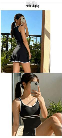 Женский slimming купальник с юбкой: Модный, Прикрывающий живот, Подходит для маленькой груди, Идеально для горячих источников