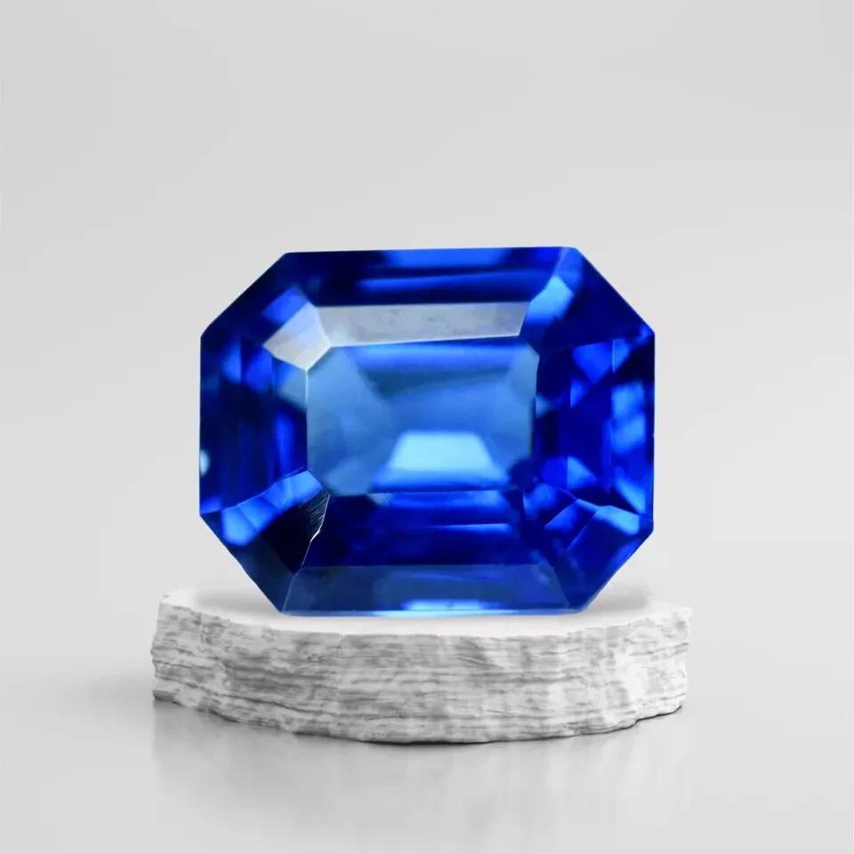 Blue Spinel Natural 12+ Ct Emerald Cut Beautiful Certified Loose Gemstone