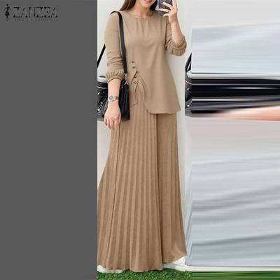 Женская блузка и широкие брюки повседневные комплекты из двух предметов