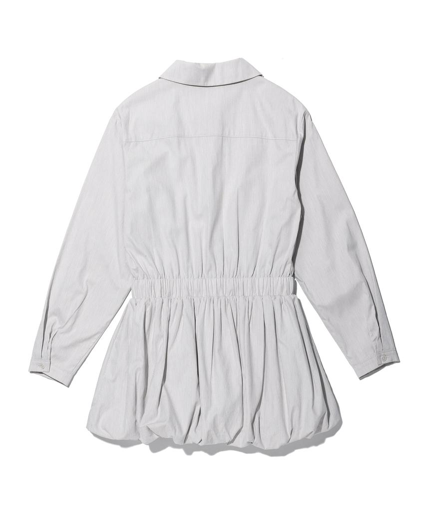 Yuhee Youhee Stripe Ballon Shirts Dress Ivory
