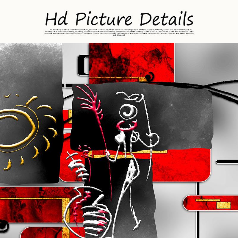 Черный, красный, абстрактная африканская фигура, геометрическая картина маслом на холсте, постеры и принты, настенная картина Cuadros для гостиной