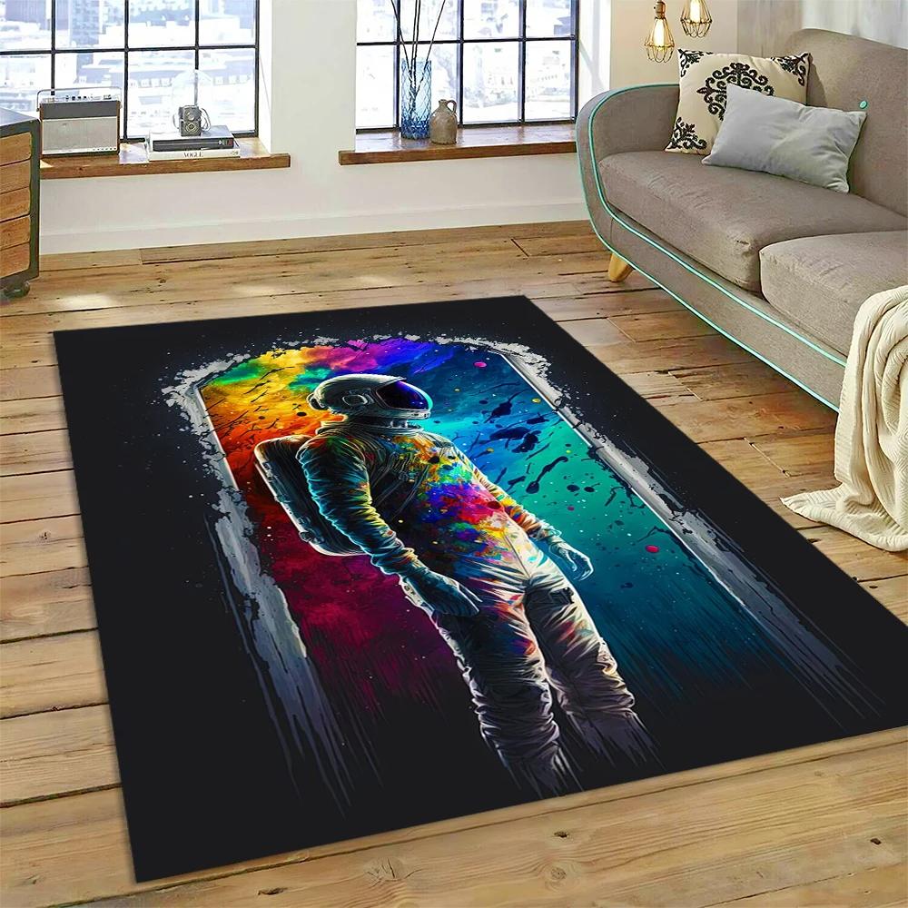 Астронавт Вселенная Космонавт Космос Мультяшный Ковер Коврик для Дома Гостиная Спальня Диван Придверный Коврик Декор, Детский Ковер Нескользящий