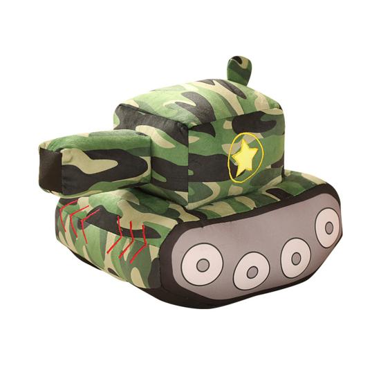 Tank Plush Toy Simulation Modeling Pentagram Pattern Camouflage Sleeping Accompany Hugging Cushion Children Plush Doll Pillow Toy Boys Toy Gift