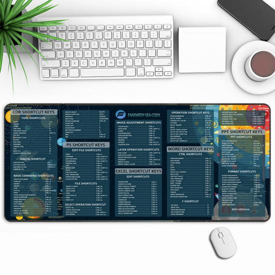 40x90 см большой компьютерный коврик для мыши портативный водонепроницаемый офисный Power Point Excel Word сочетания клавиш настольный коврик нескользящий настольный коврик для мыши аксессуары для ПК