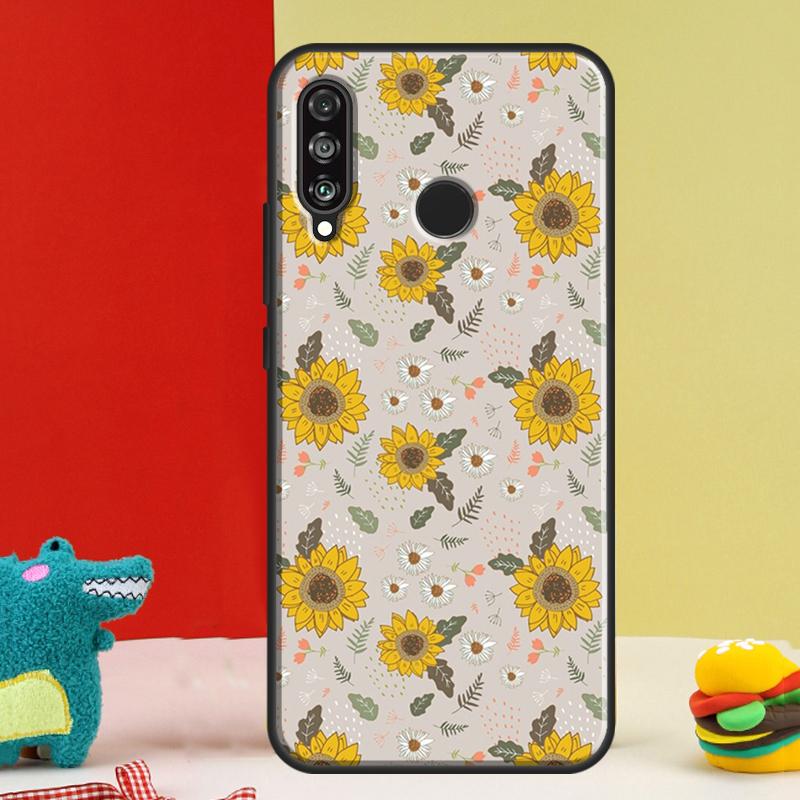 Летний Цветочный Чехол с Ромашками и Подсолнухами Для Huawei Nova Y91 Y90 Y60 Y70 Y72 Y61 9 10 SE 12i 12s 11i 5T P60 Pro P20 P30 P40 Lite