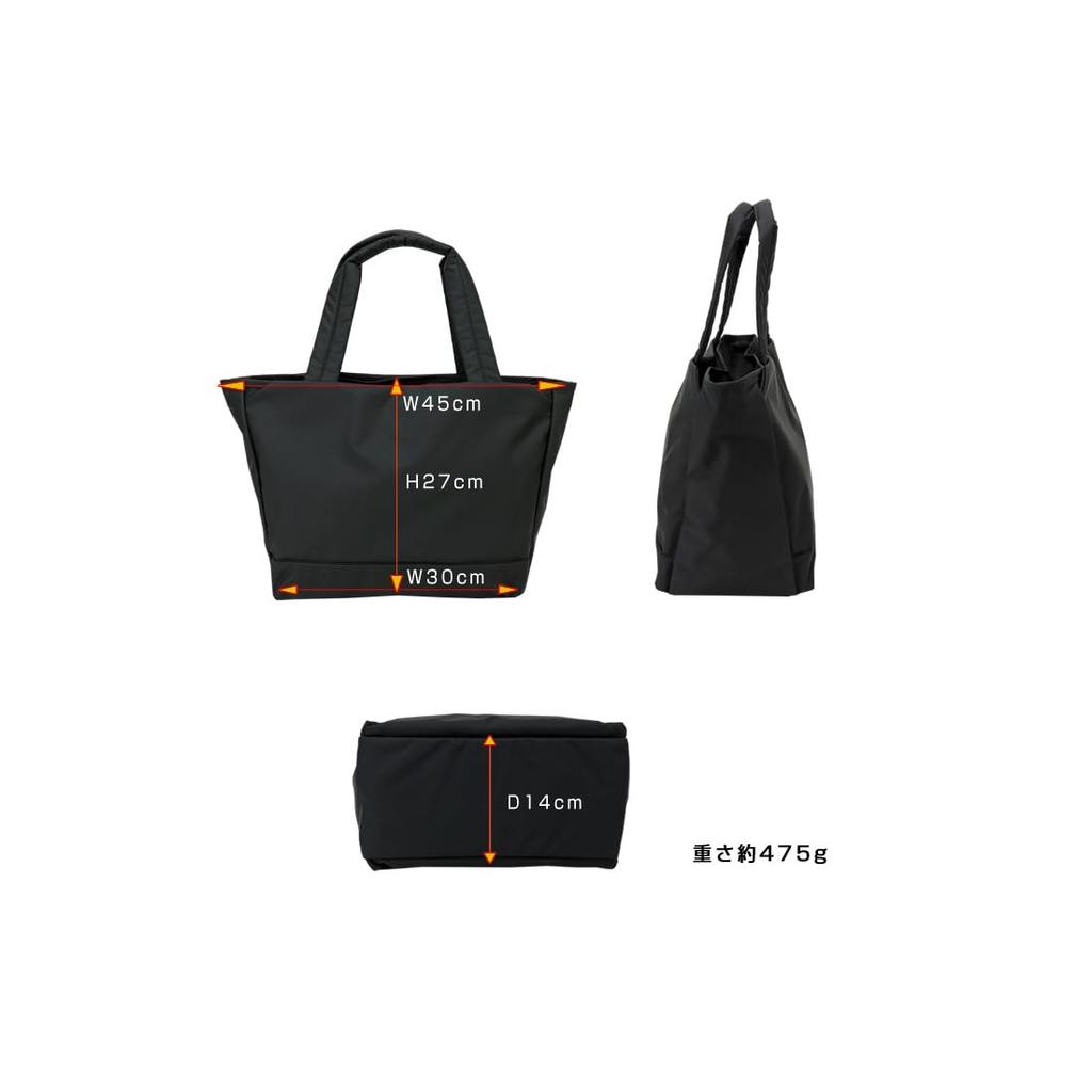 Porter MOUSSE Tote Bag by Yoshida A4 Size Compatible (M) Kaban, (Black)