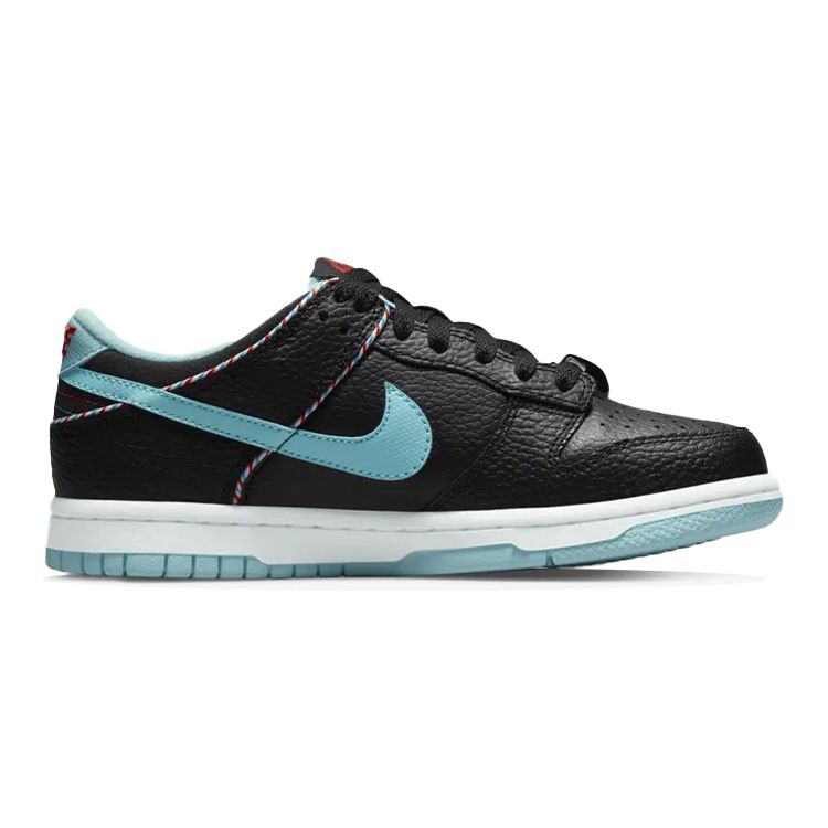 Nike Dunk Low SE GS Barber Shop — Детские кроссовки черные Copa White Chili-Red DN3351-001