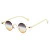 New Retro Oval Gradient Women Sunglasses  Luxury Fashion Metal Small Frame Rivet Outdoor Sun Protection Men