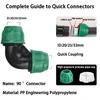 2pcs PVC PE Pipe Quick Connector Agricultural Irrigation System Garden Sprinkler Water Pipe Fittings Valve Elbow 20/25/32mm