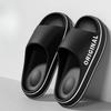 Женские тапочки с надписью, пляжные шлепанцы, однотонные мужские сандалии на толстой подошве, домашняя противоскользящая обувь для ванной комнаты, летние сандалии для пар