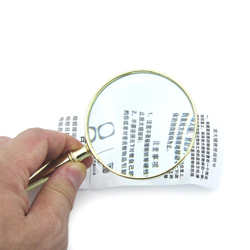 65mm 30X Handheld Magnifying Glass Shatterproof Reading Magnifier for Seniors and Kids Magnifying Lens Metal Handle