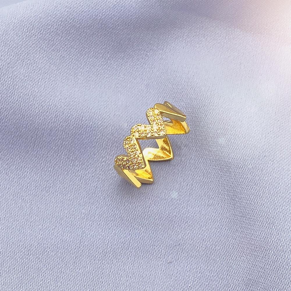 Модные геометрические кольца золотого цвета, сверкающее открытое кольцо с цирконом, эффектные ювелирные изделия для женщин