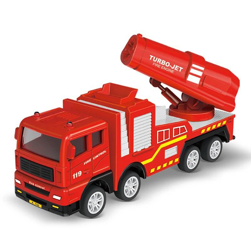 Inertia Fire Truck Models Kids Toy Car Pull Back Sliding Ladder Firetruck Vehicle For Toddler Collection Car Set Kids Boys Gift