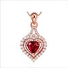 Trendy Zircon Blue Heart Pendant Necklace Girls Choker Accessories Charm Silver 925 Women Box Chain Rose Gold Necklace Female