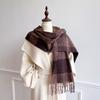 Женский зимний кашемировый шарф в полоску, пашмина, роскошный брендовый платок, шаль, накидка, буфанда, хиджаб, дорожный палантин, эшарп, теплое одеяло