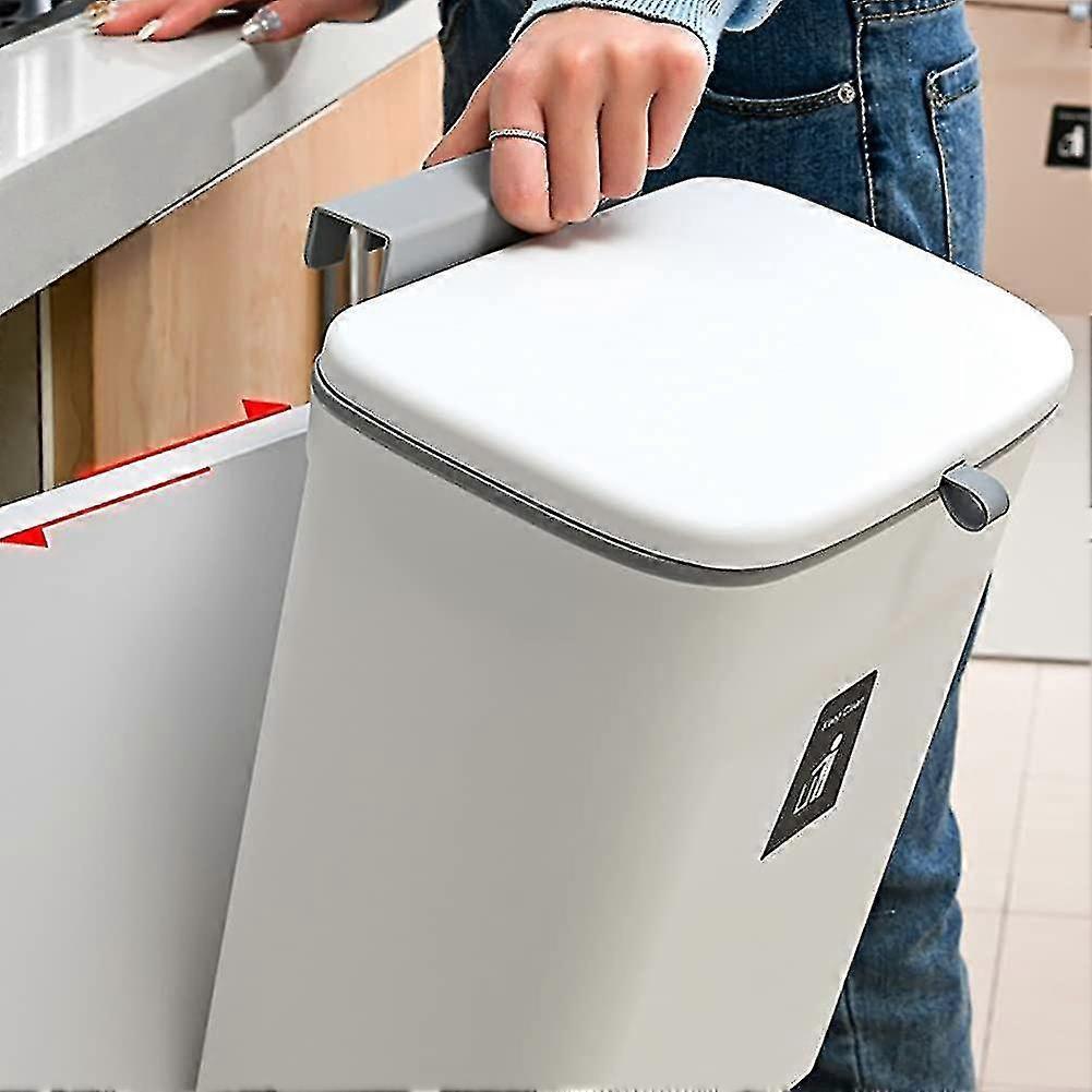 Hanging Kitchen Trash Can 2.4 Gallon Under Sink Door Trash Bin Collapsible Mini