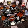 Harley Davidson Inspired Carpet with Skull, Wings, and Logo Designs Suitable for use as an anti-slip for living room bedroom sofas