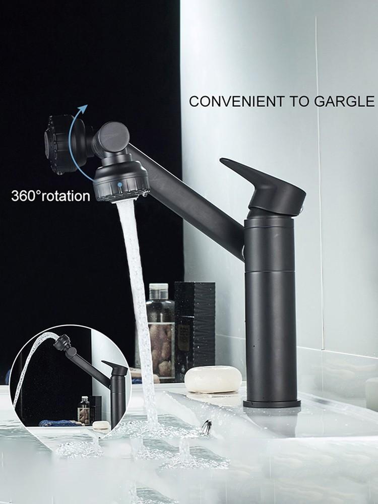 Поворотный смеситель для раковины на 180 градусов, смеситель для крепления на палубе, брызгозащищенный водопроводный кран