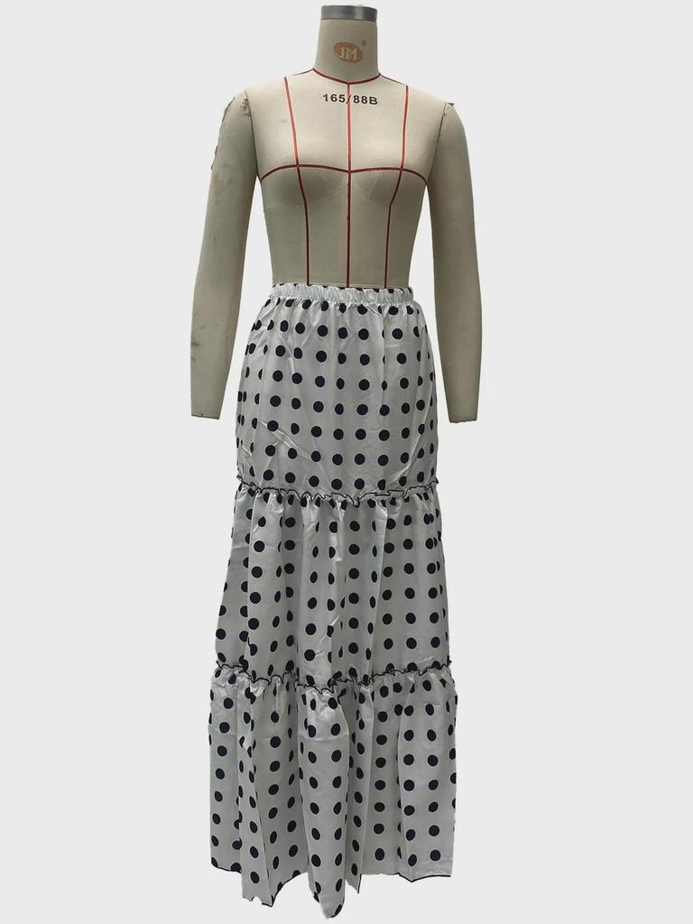 Женская летняя повседневная длинная юбка в горошек 2025 года — модная и сексуальная в европейском и американском стиле