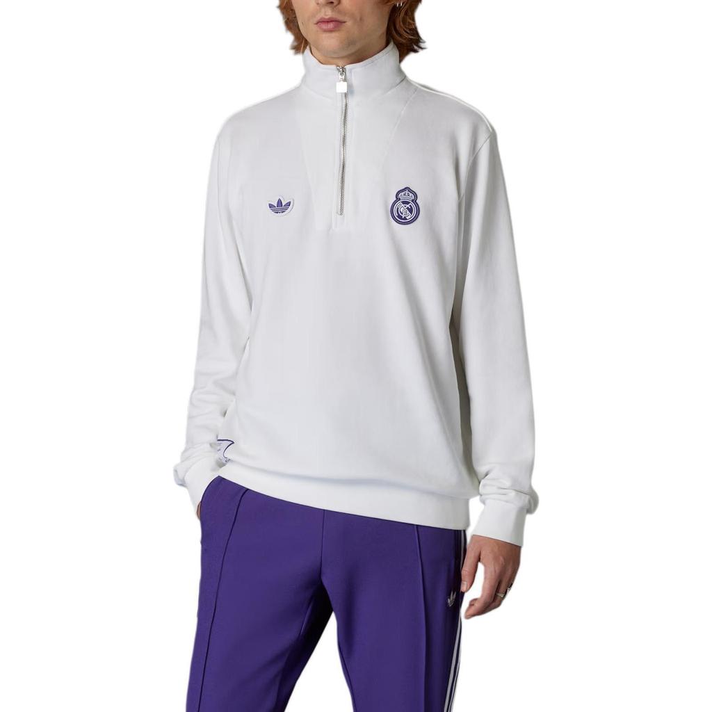 adidas Оригинальная футболка с молнией до середины Real Madrid Terrace Icons JF2574