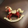 Трансграничный нишевый Европа, Америка, Pentium, Кровавый конь BMW брошь, изысканная инкрустированная бриллиантами зодиакальная красная лошадка значок, одинаково для мужчин и женщин