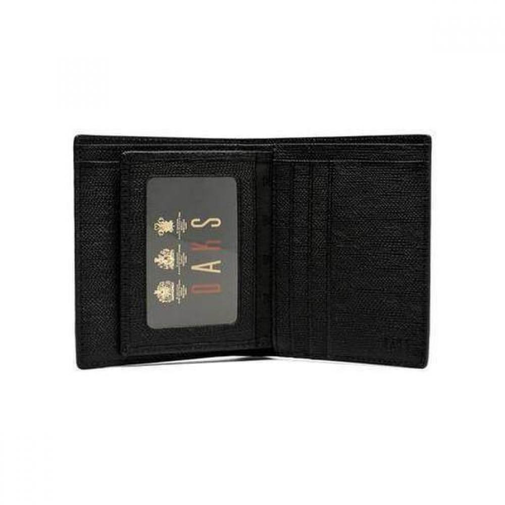 Daks Black Line Check Logo Wallet Natural Leather Cowhide Dbwa3e622