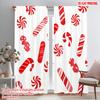 2pcs,2D Plane Printing Curtain Popular Candy Cane Swirl Lollipop Stars (2) Versatile Polyester Fabric (without Rod) Festive