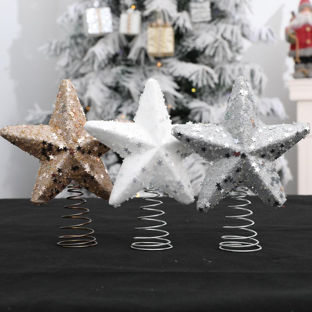 Crafts Christmas Tree Decorations Pentagram Tree Ornaments New Christmas Tree Top Star