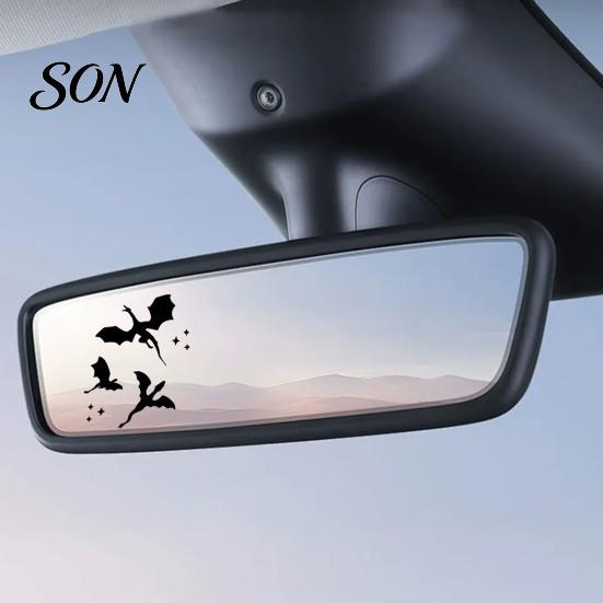 Creative Car Window Graphics Flying Bat Rearview Mirror Stickers, PVC Decals for Vehicle Easy Apply Vinyl Exterior Decoration, Waterproof