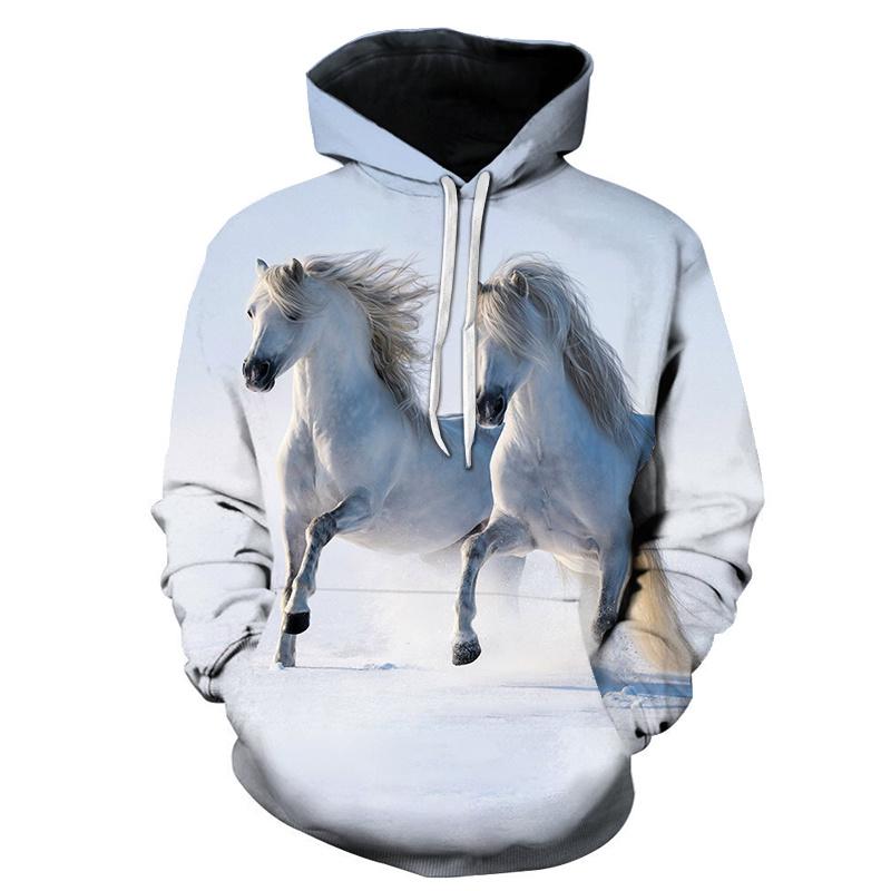 Spring Autumn Horse 3D Print Men's Hoodies Sweatshirts Animal Design Men Women Casual Streetwear Pullover Oversized Hoodie