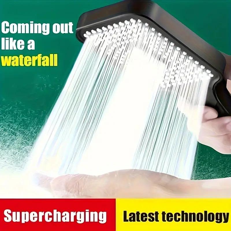 Большая душевая лейка с серебристой головкой и 4 регулируемыми режимами, высококачественный смеситель для душа с высоким давлением и экономией воды, насадка