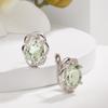 Легкий роскошный модный дизайн, серьги-кольца с натуральным зеленым аметистом, женский подарочный набор на годовщину Черной пятницы, серебро 925 пробы