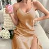Женская пижама Ice Silk, летняя домашняя одежда с открытой спиной, сексуальные короткие ночные рубашки с бретельками через шею