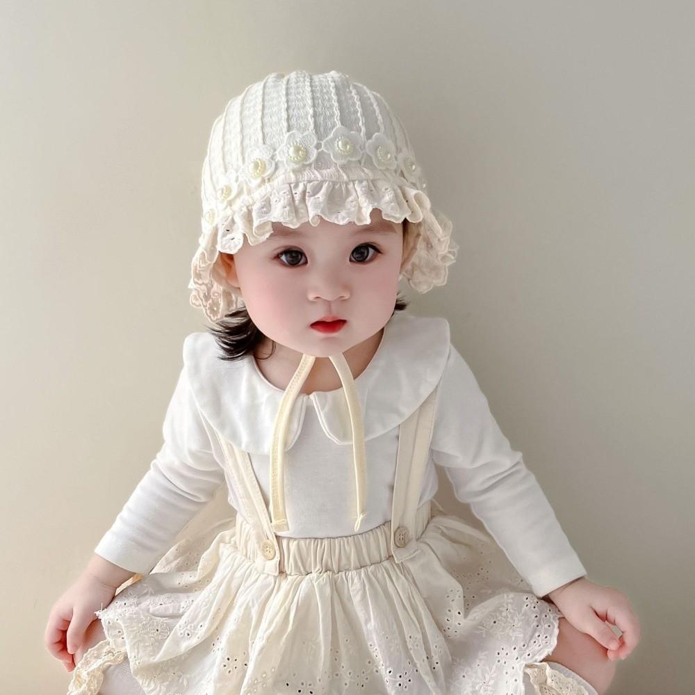 Breathable Cotton Ear Protection Fetal Cap Ruffle Baby Bonnet Bonnet 2-24Month Infant