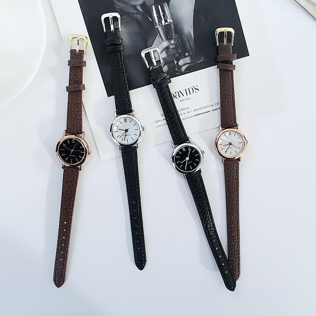 Round Color Strap Dial Leather Strap Quartz Analog Watch Watch Accessories