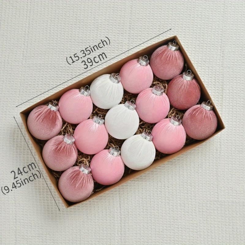 Рождественский шар Бархатный рождественский шар Рождественское украшение Подвеска Флок из бархатной ткани Рождественский шар Набор рождественских украшений