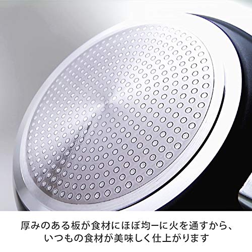 Flavor Stone 4-Piece Pot and Frying Pan Set, Red, Induction Compatible, 24cm Diameter [Official Japanese Product]