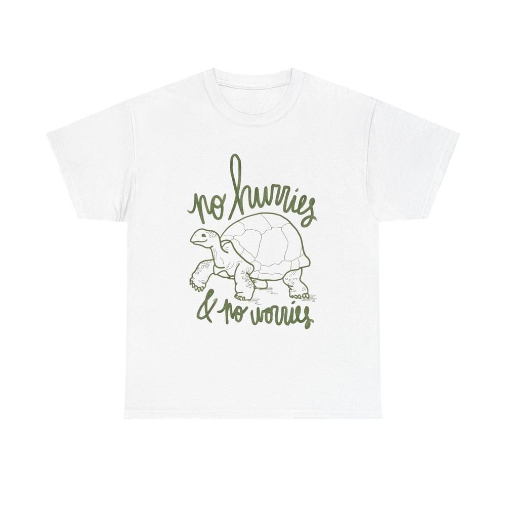 No Hurries No Worries Turtle Graphic T Shirt Unisex Heavy Cotton Tee Unisex T-Shirt
