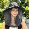 Quick-Drying Fisherman Hat UV Protection Mosquito Head Net Hat New Solar Fan Hat  Summer