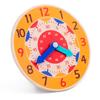 Wooden Clock Time Recognition Puzzle Toy for Kids - Early Math Teaching Aid