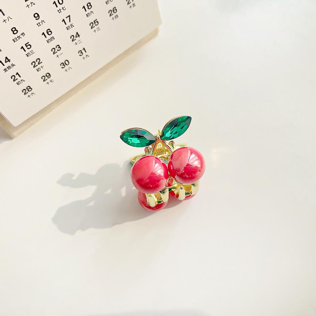 Нежные хрустальные вишневые мини-заколки для волос со стразами, женские заколки-крабы для волос, головные уборы, аксессуары для волос