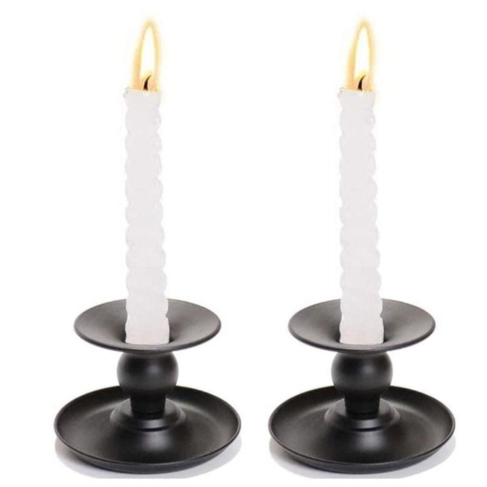 Base Tray Long Pole Candle Cup European Round Candle Socket Simple Round Candlestick Table Decor