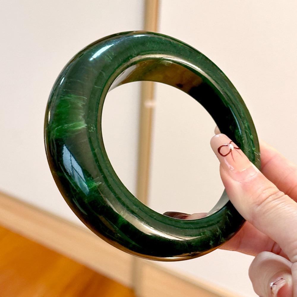 Круглый толстый браслет из смолы в стиле ретро, симпатичное нерегулярное широкое кольцо для женщин